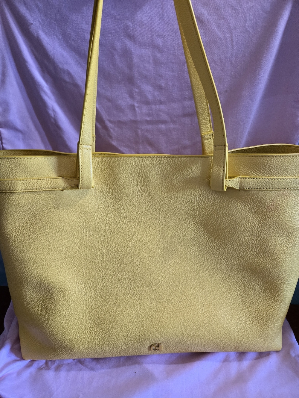Cole Haan Yellow Pebbled Leather Tote